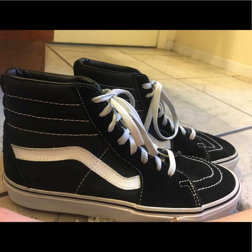 Vans Sk8-Hi Canvas Black and White Shoes